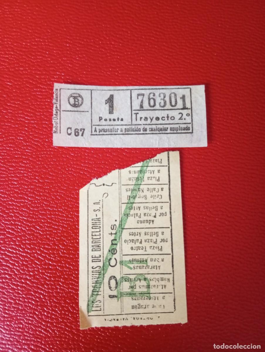 Coleccionismo billetes de transporte: ANTIGUOS BILLETES DE LOS TRANV&Iacute;AS DE BARCELONA