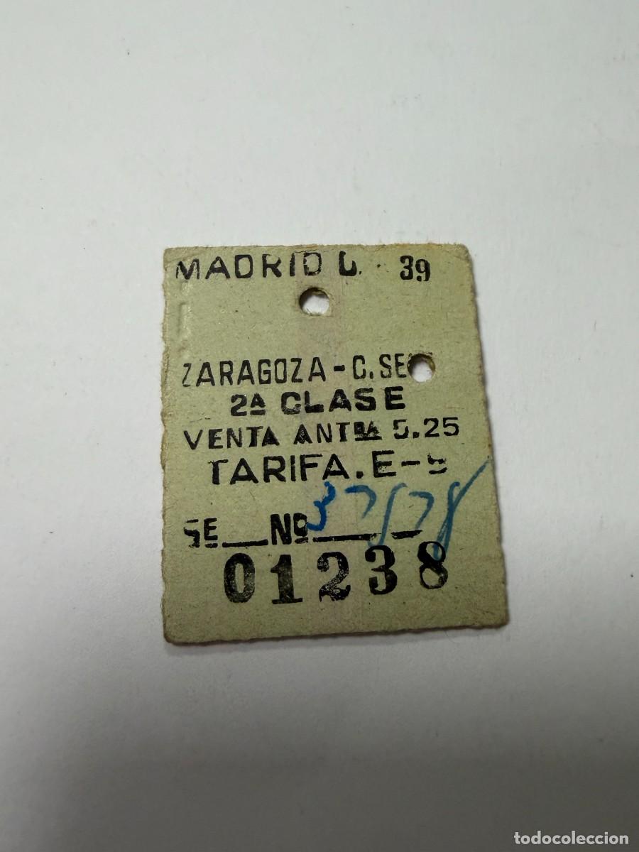 Coleccionismo billetes de transporte: BILLETE DE TREN. 2&ordf; CLASE. MADRID - ZARAGOZA. VER