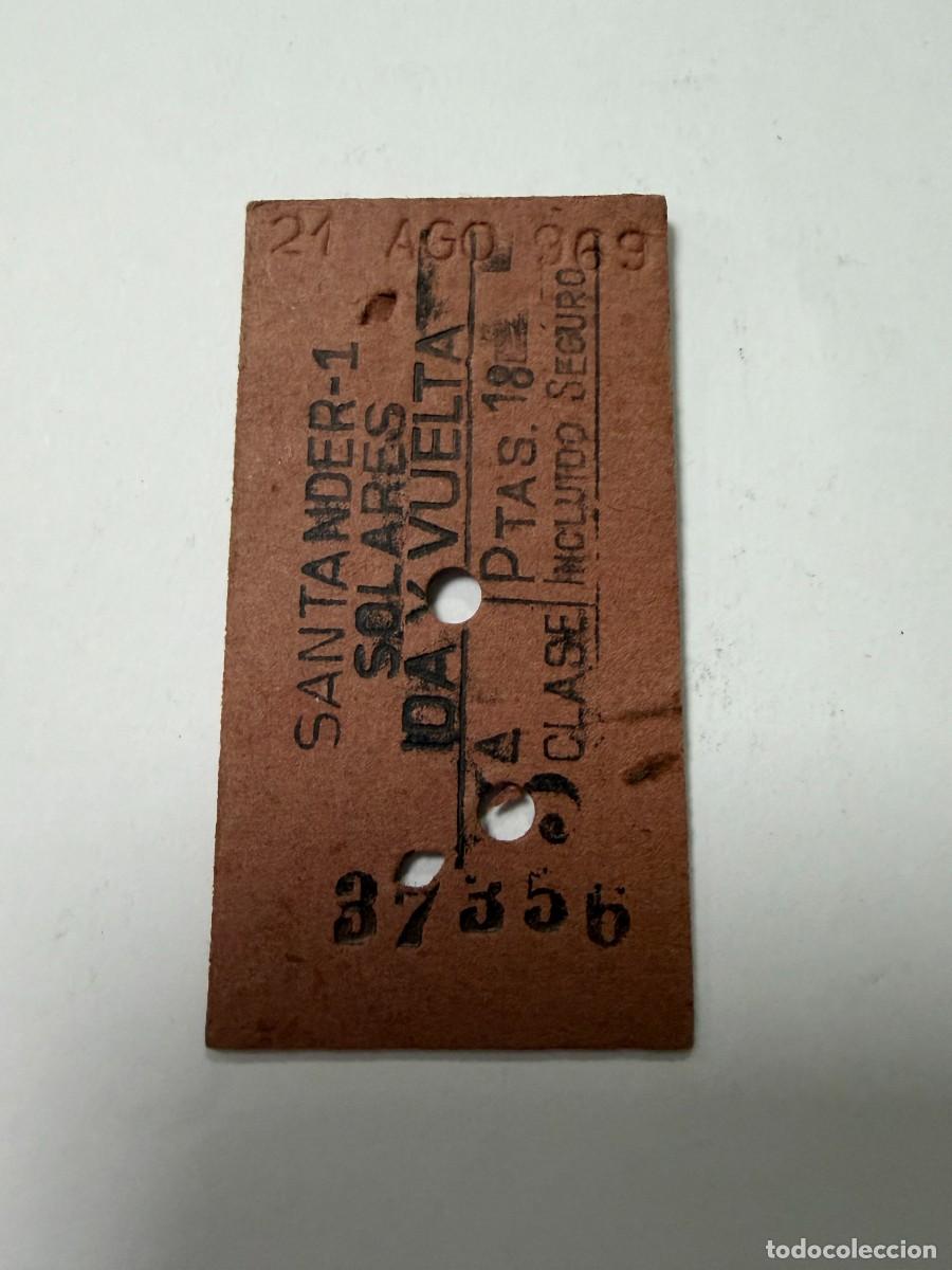 Coleccionismo billetes de transporte: BILLETE DE TREN. 5&ordf; CLASE. SANTANDER - SOLARES. VER FOTOS