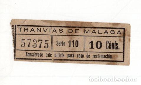 Collectionnisme Billets de transport: BILLETE ANTIGUO TRANV&Iacute;AS DE M&Aacute;LAGA. SERIE 110. 10 C&Eacute;NTIMOS.