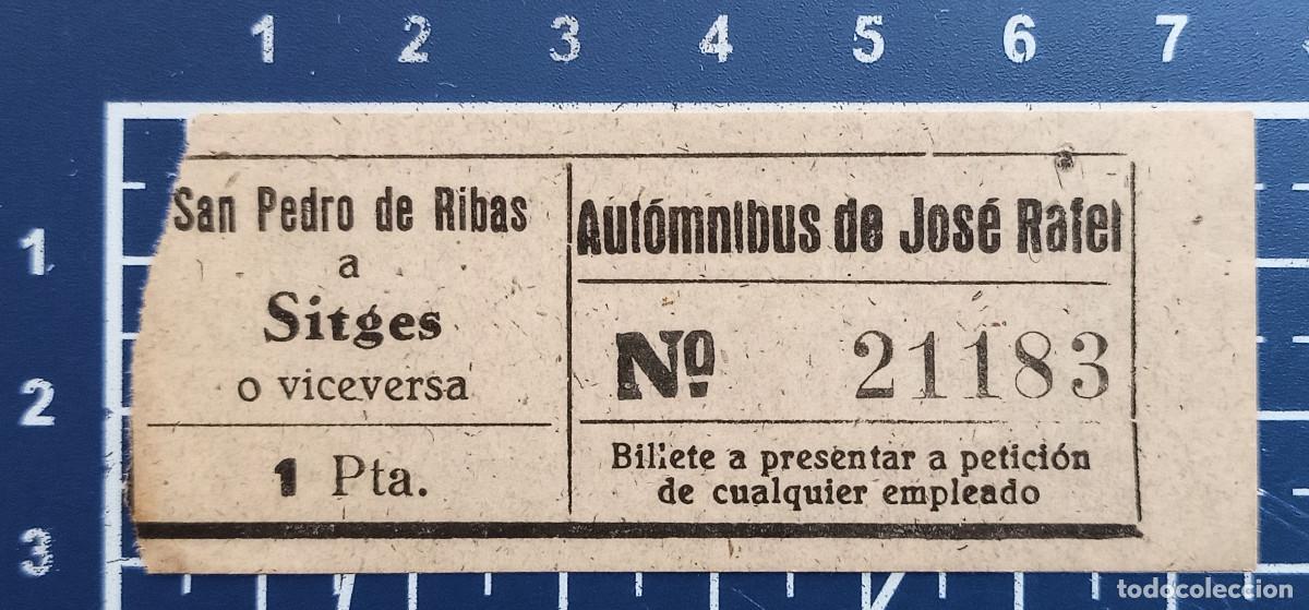Coleccionismo billetes de transporte: BILLETE/TIQUET - AUTOMNIBUS DE JOS&Eacute; RAFEL - SAN PEDRO DE RIBAS - SITGES - 1942