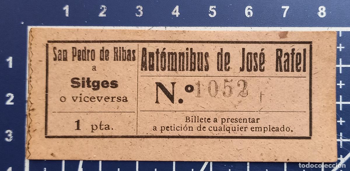 Coleccionismo billetes de transporte: BILLETE/TIQUET - AUTOMNIBUS DE JOS&Eacute; RAFEL - SAN PEDRO DE RIBAS - SITGES - 1943