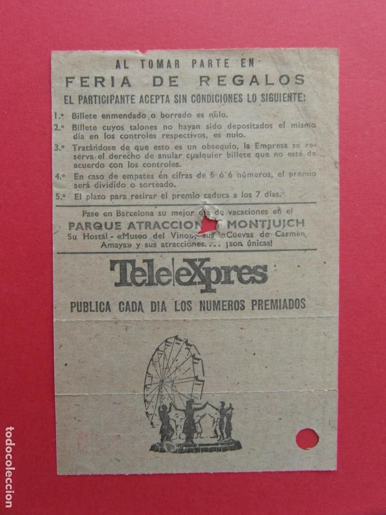 Collectionnisme Billets de transport: PARQUE DE ATRACCIONES DE MONTJUICH FERIA DE LOS REGALOS - BARCELONA