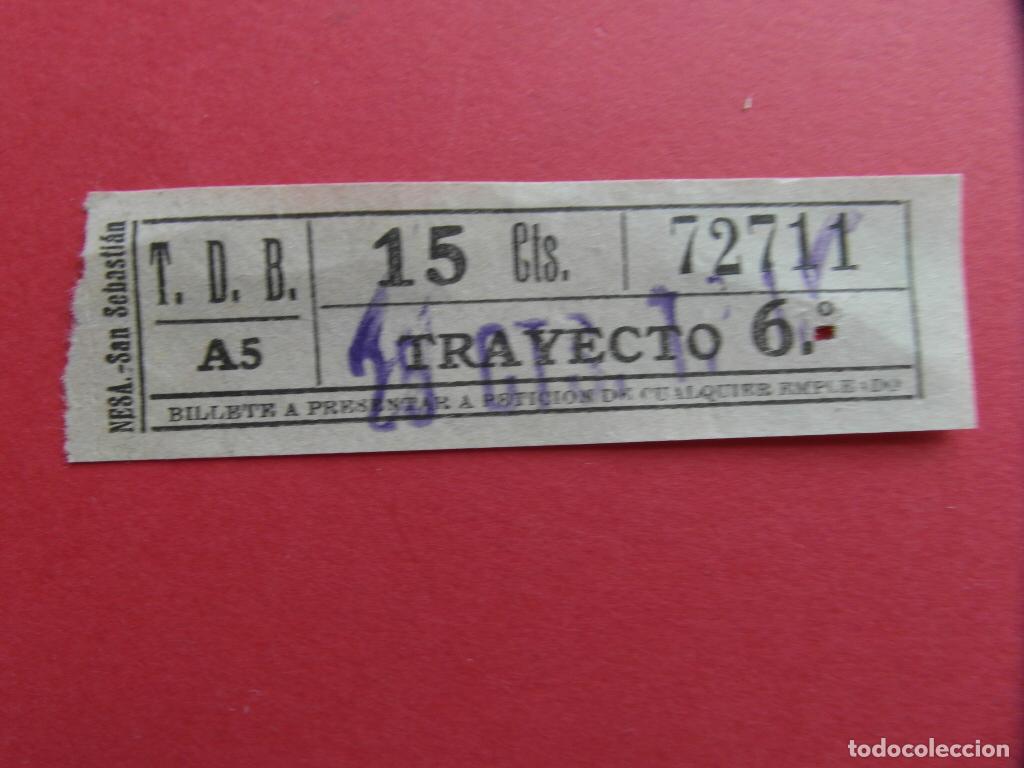 Collectionnisme Billets de transport: BILLETE TRANVIA DE BARCELONA T.D.B. TRAYECTO 6&ordm; CON SELLO DE SOBRECARGA PRECIO