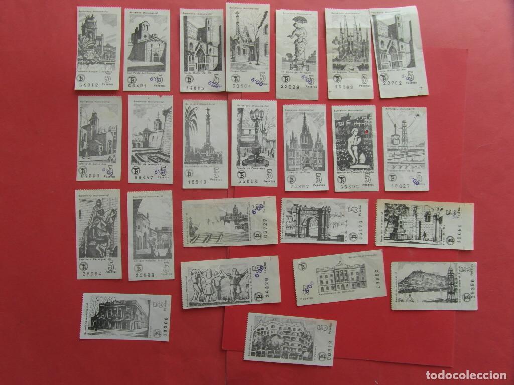 Collectionnisme Billets de transport: COLECCION COMPLETA 24 BILLETES BARCELONA MONUMENTAL