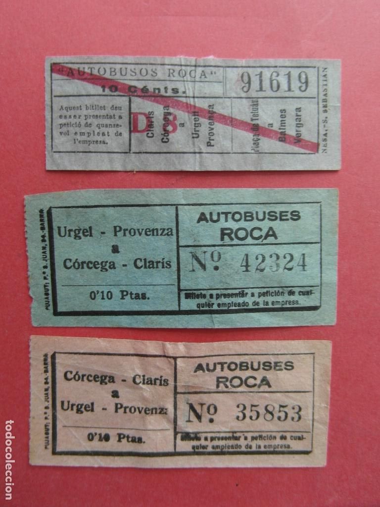 Collectionnisme Billets de transport: 3 BILLETE AUTOBUSES ROCA BARCELONA CAPICUAS 35853 91619 42324