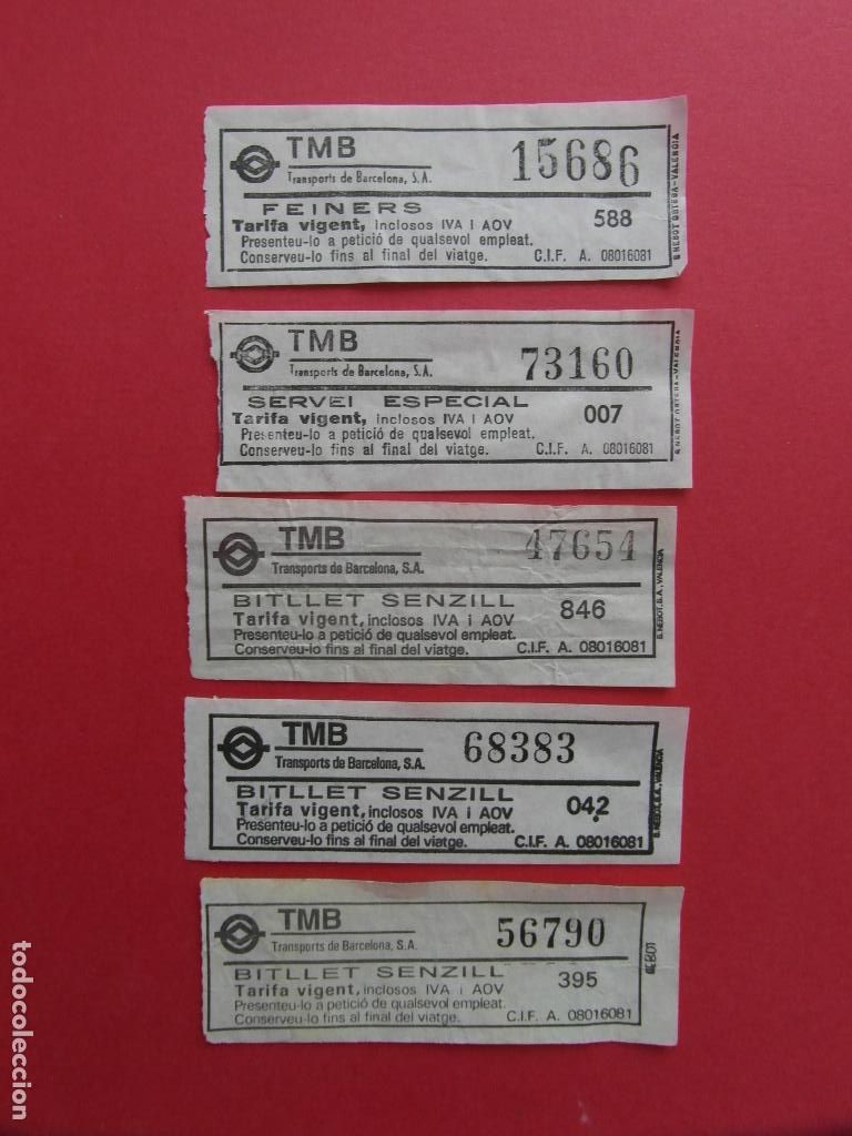 Collectionnisme Billets de transport: LOTE 5 BILLETE TMB BARCELONA VER DETALLE EN FOTO