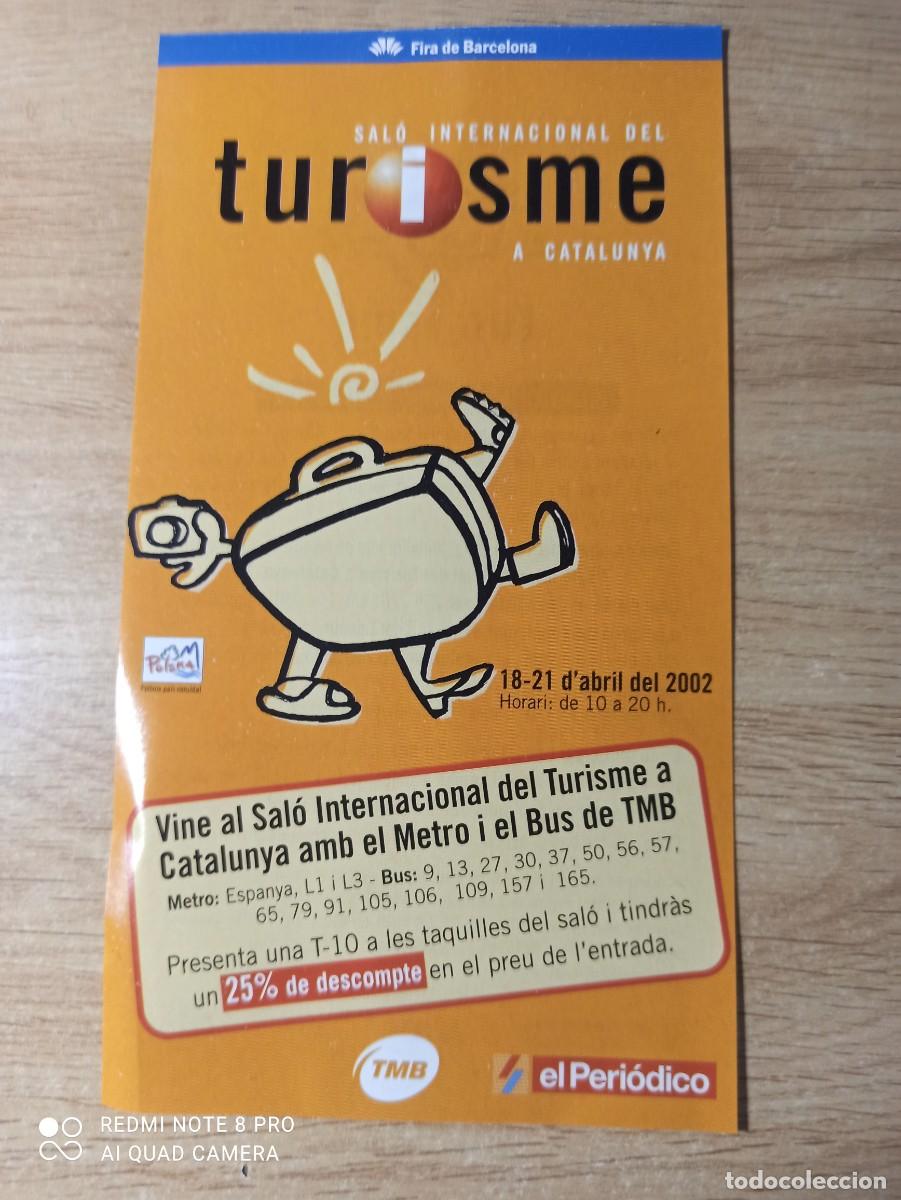 Coleccionismo billetes de transporte: Publicidad TMB Sal&oacute;n Turismo 2002