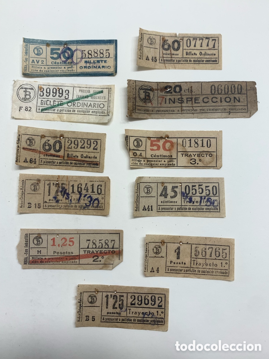 Collectionnisme Billets de transport: Lote de billetes de tranv&iacute;a Barcelona principios siglo XX