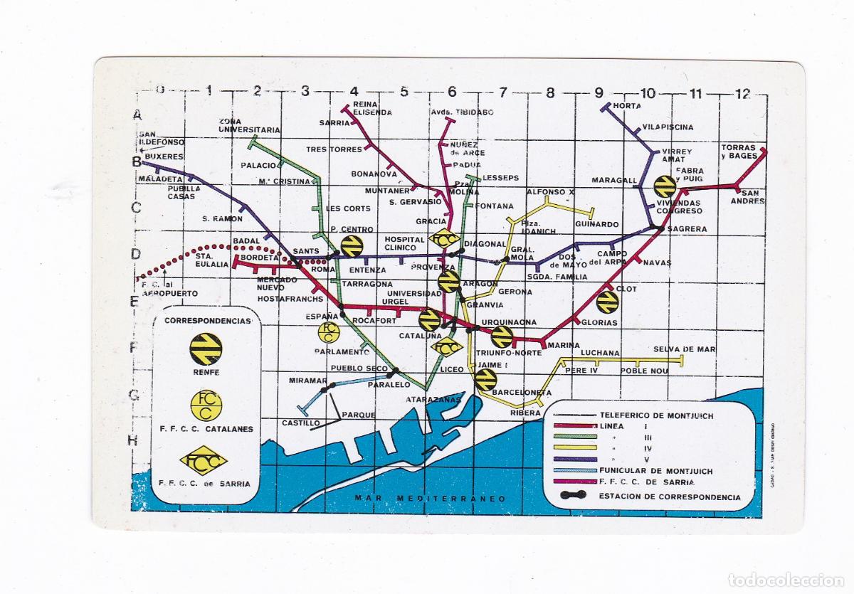 Collectionnisme Billets de transport: Renfe. Ferrocarriles Catalanes. Ferrocarriles Sarria. Antigua tarjeta con l&iacute;neas y mapas.