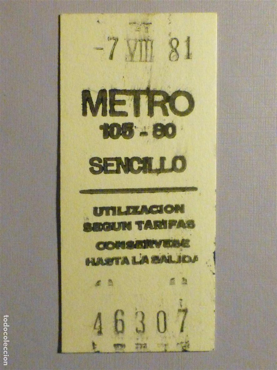 Coleccionismo billetes de transporte: Billete de Transporte - Metro de Madrid - Sencillo - A&ntilde;o 1983