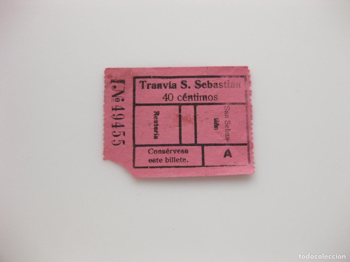 Collectionnisme Billets de transport: ANTIGUO BILLETE DE TRANV&Iacute;A DE SAN SEBASTIAN. 40 C&Eacute;NTIMOS. CLASE 4