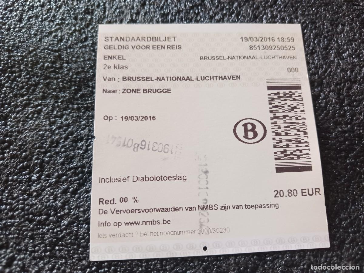 Sammeln von Fahrkarten: billete de tren de belgica de aeropuerto de bruselas a brujas, 2016