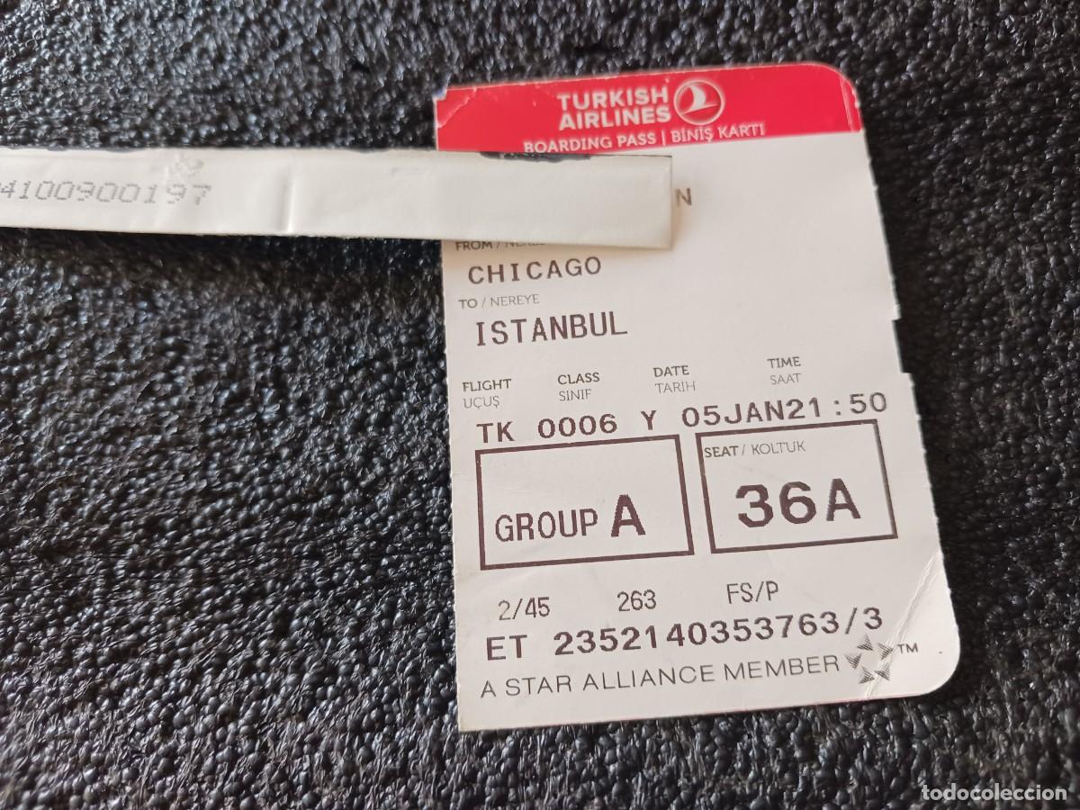 Colecionismos Bilhetes de Transporte: tarjeta de embarque de turkish air line de istanbul a chicago