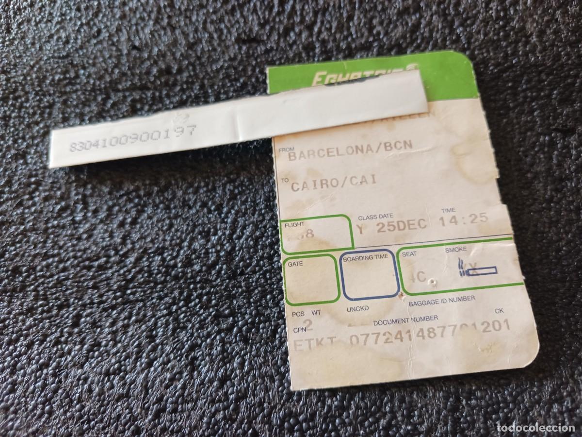 Coleccionismo billetes de transporte: tarleta de embarque de egiptair de barcelona al cairo