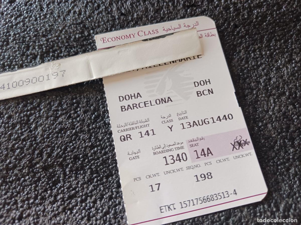 Coleccionismo billetes de transporte: tarjeta de embarque de qatar airways de doha a barcelona