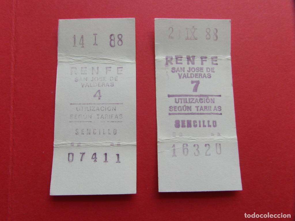 Coleccionismo billetes de transporte: LOTE 2 BILLETES DIFERENTES RENFE MADRID 7 Y 4 SAN JOSE DE VALDERAS