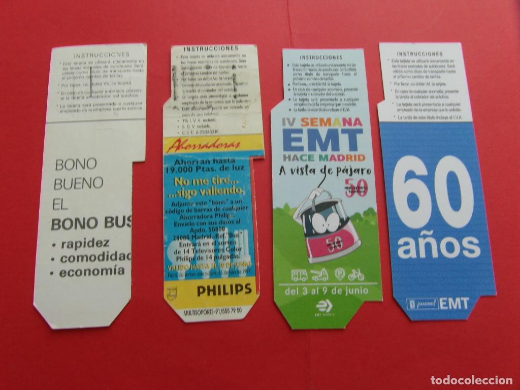 Coleccionismo billetes de transporte: LOTE 4 TARJETAS DIFERENTES MADRID AUTOBUSES EMT BONO BUS 2 CONMEMORATIVAS