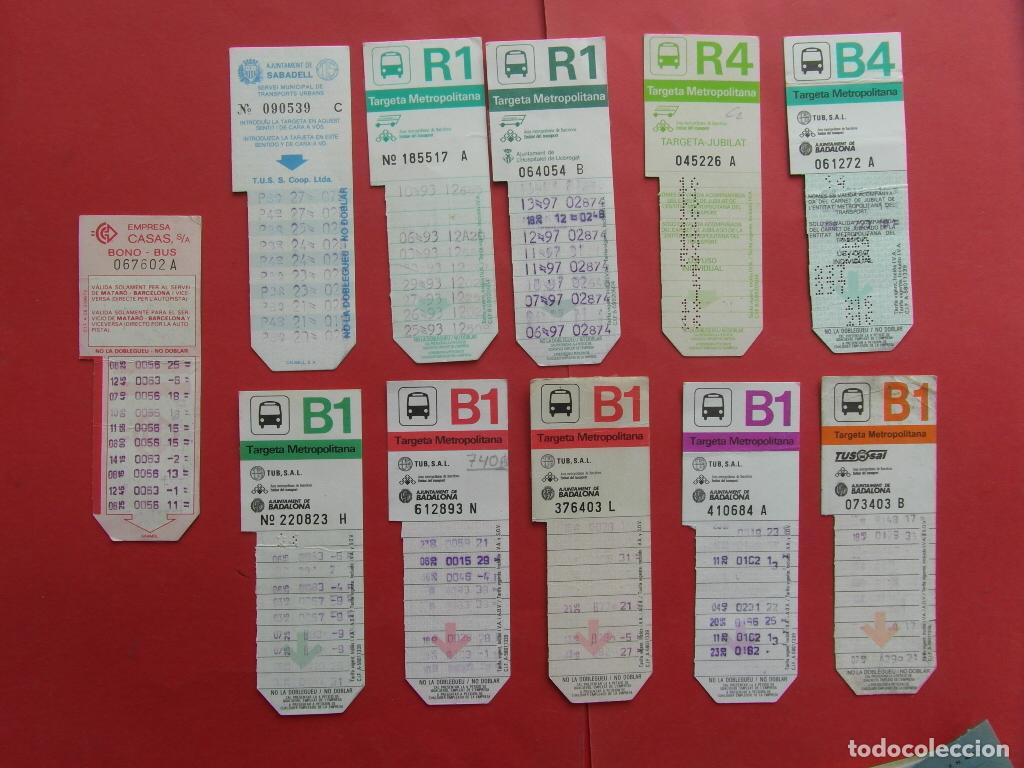 Colecionismos Bilhetes de Transporte: LOTE 11 TARJETAS RESISTIVAS DIFERENTES BONOBUS TUBSAL BADALONA ROSANBUS SABADELL CASAS