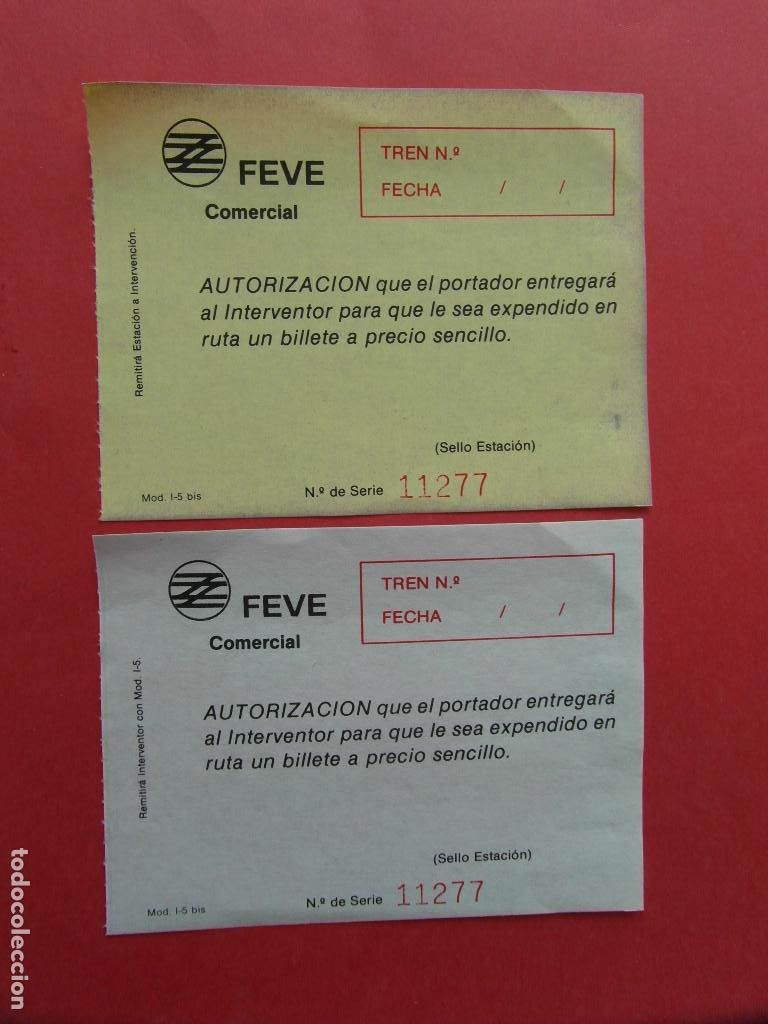 Coleccionismo billetes de transporte: FEVE FERROCARRIL VIA ESTRECHA BILLETE SENCILLO EN RUTA