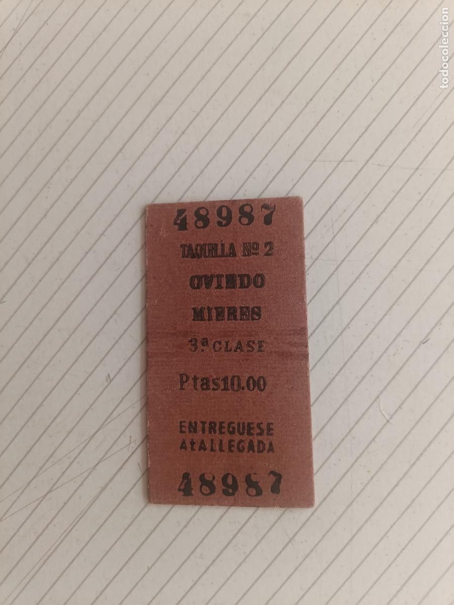 Collezionismo Biglietti di trasporto: Oviedo Mieres. Billete antiguo de cart&oacute;n