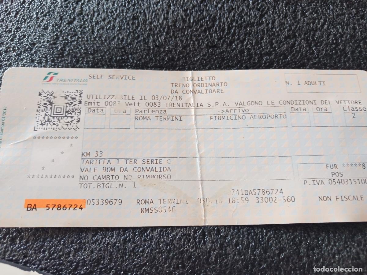Coleccionismo billetes de transporte: billete de tren de italia entre roma y aeropuerto fiumicino, 2018