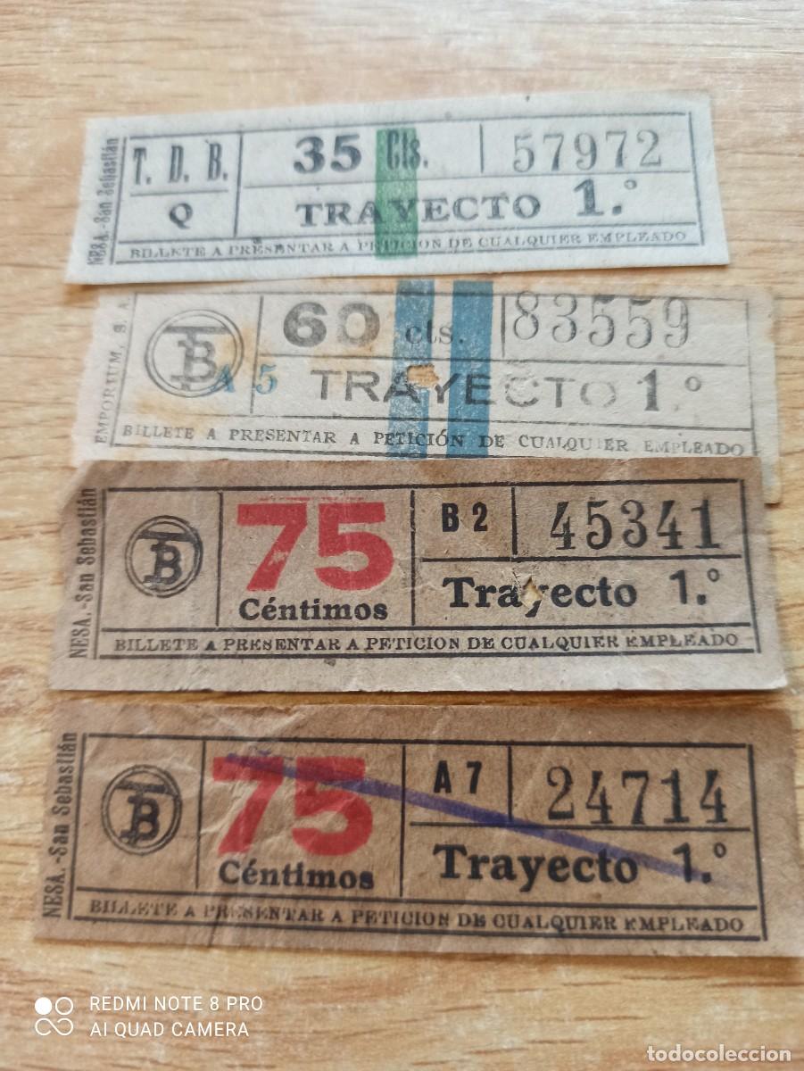 Collezionismo Biglietti di trasporto: 4 billetes transportes Barcelona. A&ntilde;os 40
