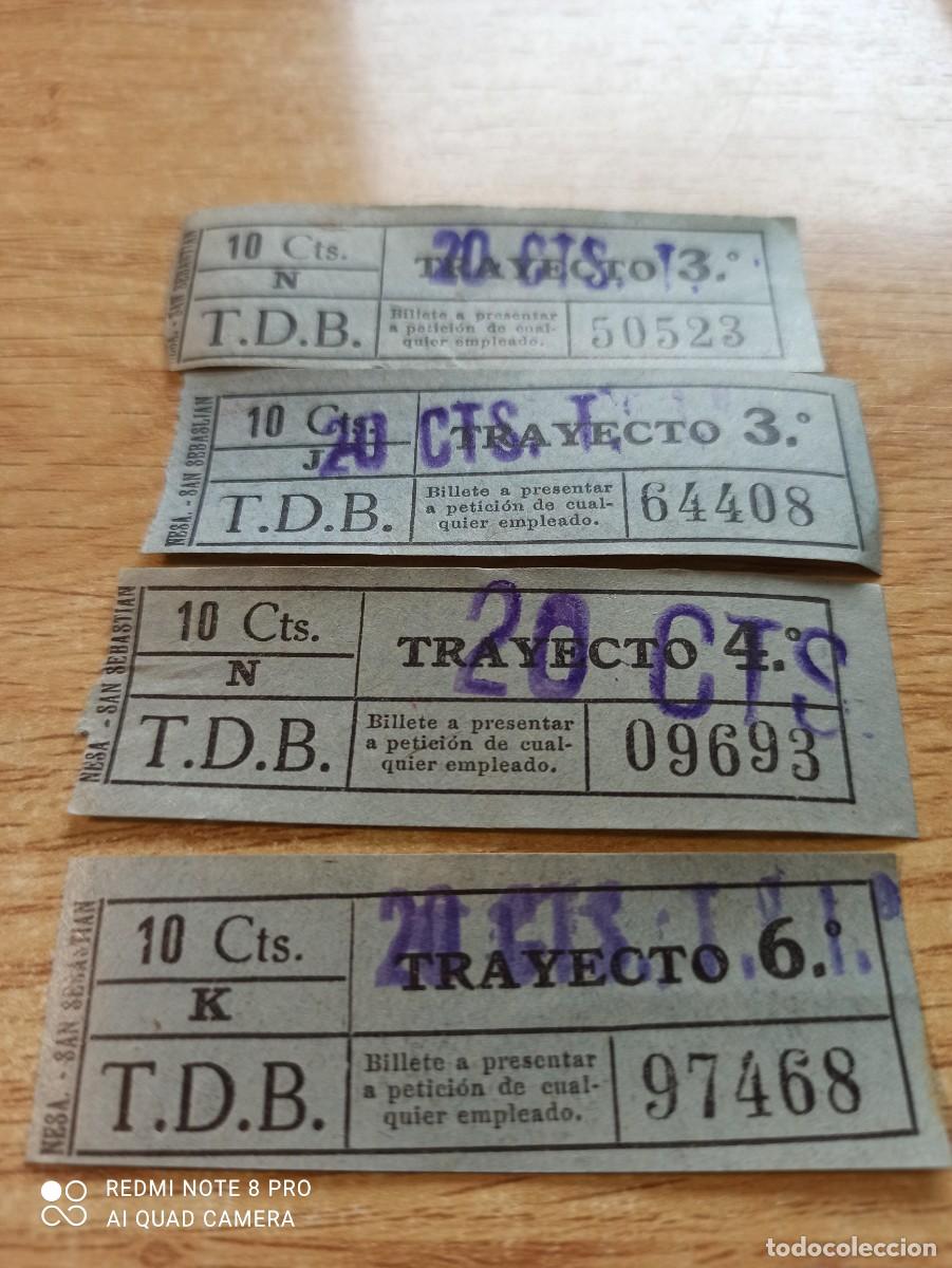 Colecionismos Bilhetes de Transporte: 4 billetes tranvias Barcelona. 10 cts