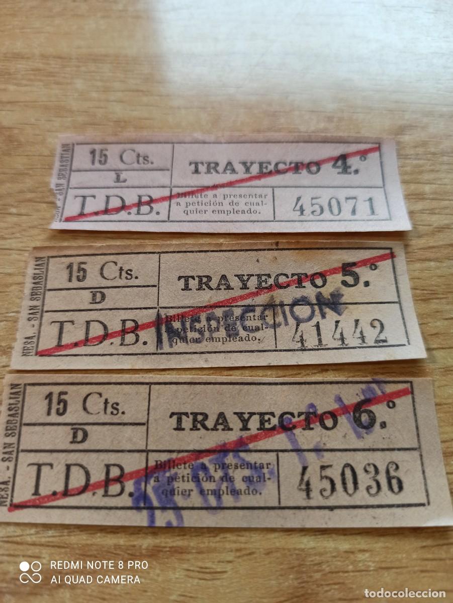 Collectionnisme Billets de transport: 3 billetes tranvias. 15 cts