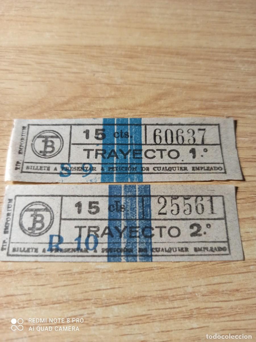 Coleccionismo billetes de transporte: Tranvias Barcelona. 15 cts