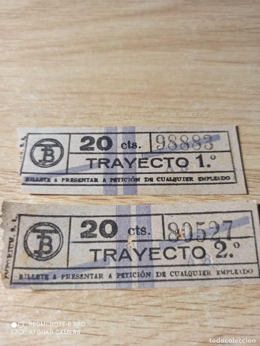 Coleccionismo billetes de transporte: 2 billetes transportes Barcelona.