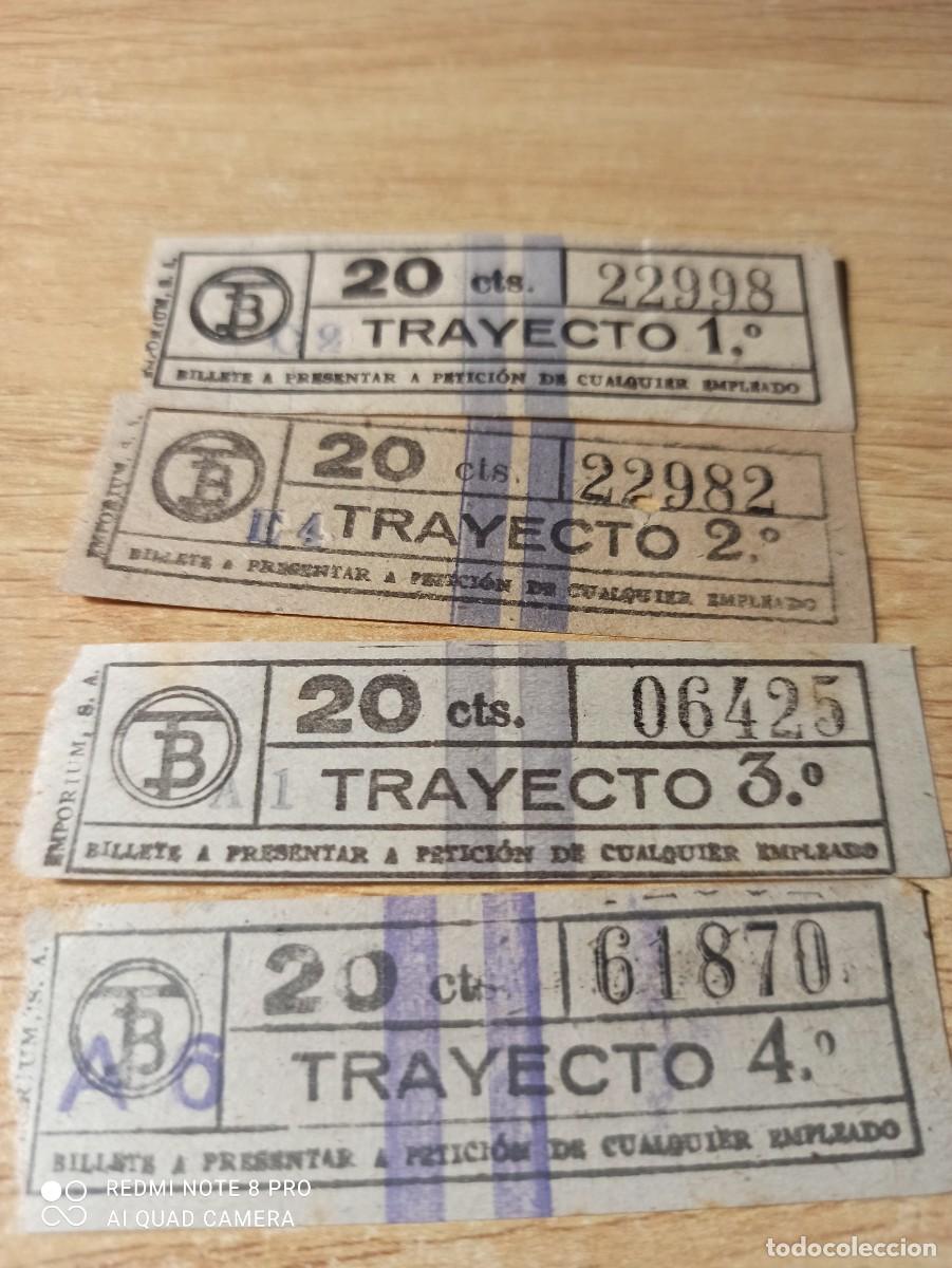 Coleccionismo billetes de transporte: 4 billetes transportes Barcelona