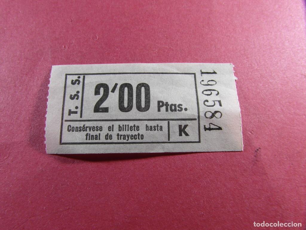 Coleccionismo billetes de transporte: TRANVIAS DE SAN SEBASTIAN - 1 BILLETE 2 PESETAS