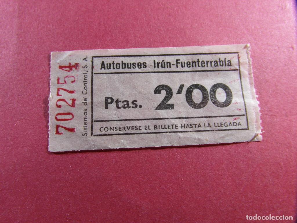 Coleccionismo billetes de transporte: AUTOBUSES IRUN FUENTERRABIA DE SAN SEBASTIAN - 1 BILLETE 2 PESETAS