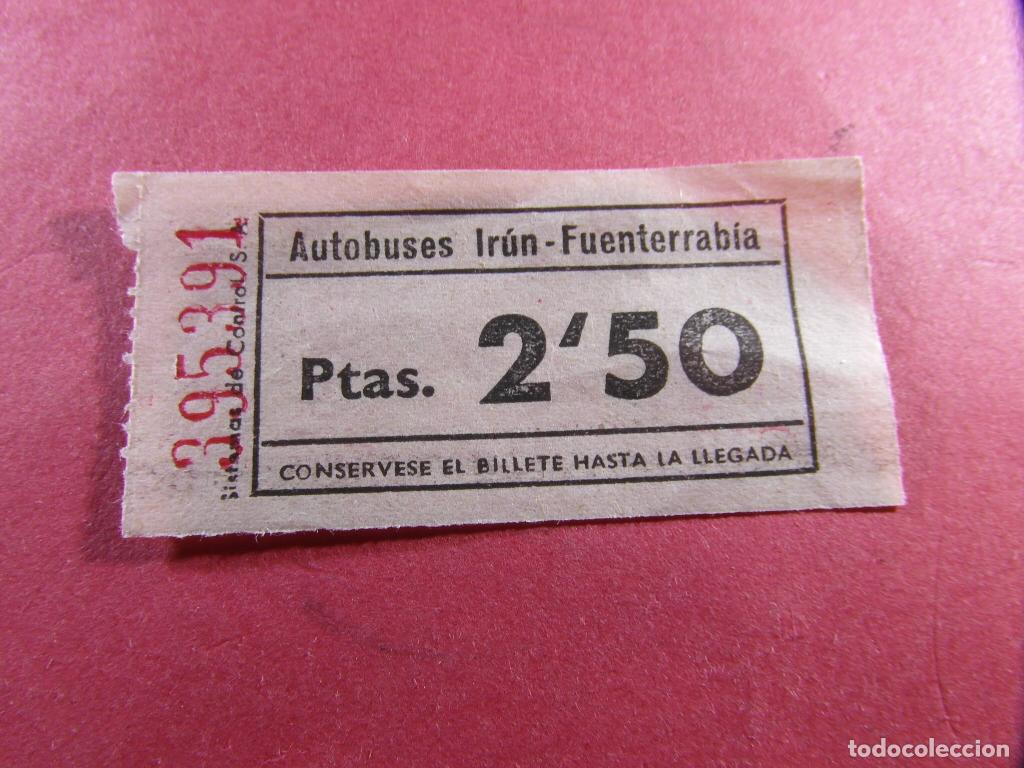 Coleccionismo billetes de transporte: AUTOBUSES IRUN FUENTERRABIA DE SAN SEBASTIAN - 1 BILLETE 2.50 PESETAS