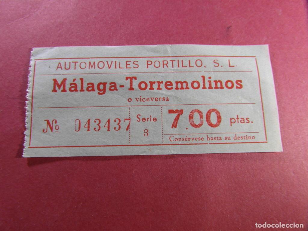 Coleccionismo billetes de transporte: AUTOMOVILES PORTILLO MALAGA - TORREMOLINOS 7 PESETAS