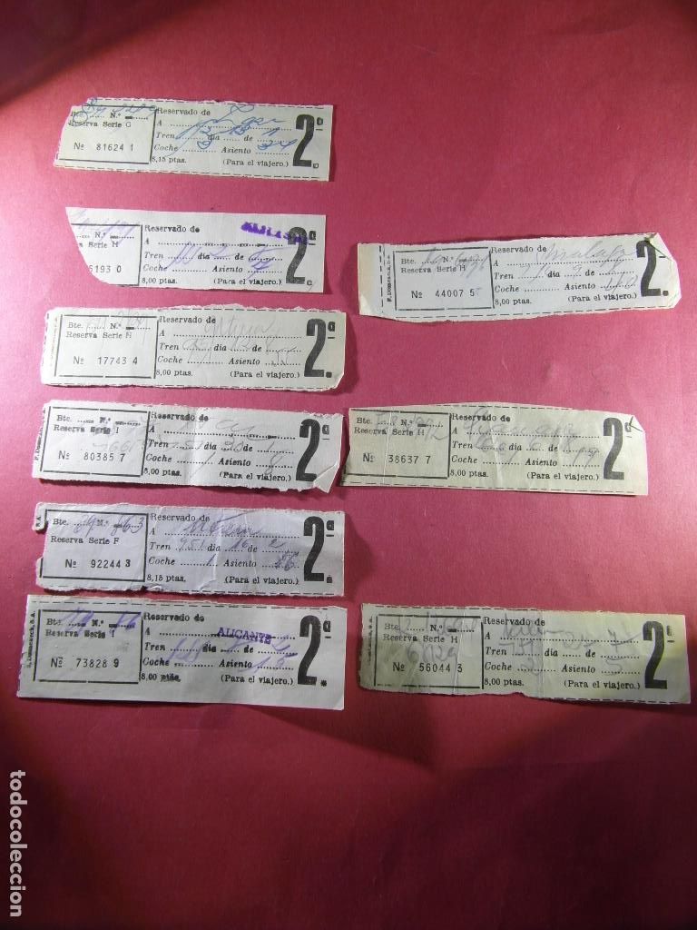 Coleccionismo billetes de transporte: 9 BILLETE DIFERENTES POBLACIONES ALICANTE MALAGA ... VER FOTOS