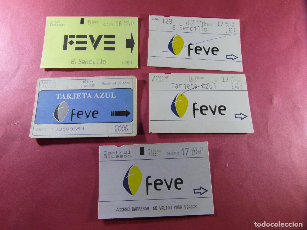 Coleccionismo billetes de transporte: 5 TARJETAS DIFERENTES FEVE VER FOTO PARA DETALLE