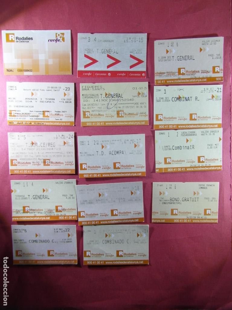 Coleccionismo billetes de transporte: 14 TARJETAS DIFERENTES RENFE VER FOTO PARA DETALLE