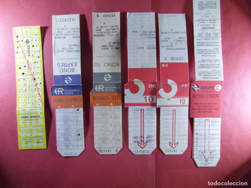 Coleccionismo billetes de transporte: 6 TARJETAS DIFERENTES RENFE BONO TREN RESISTIVA CERCANIAS VER FOTO DETALLE
