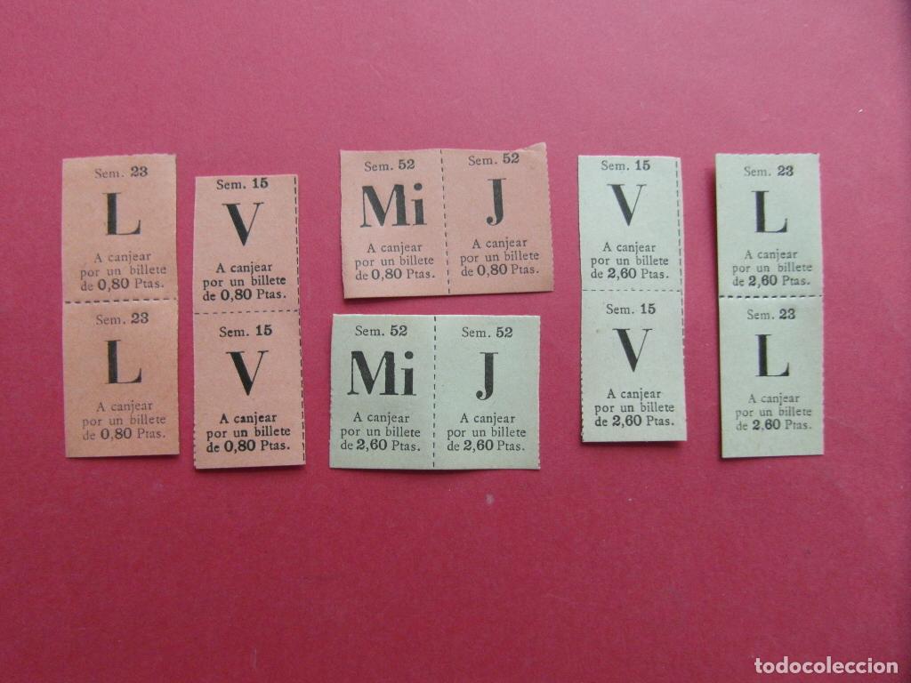 Coleccionismo billetes de transporte: LOTE 12 VALE PARA CANCJAR POR BILLETES DIFERENTES D&Iacute;AS Y VALORES