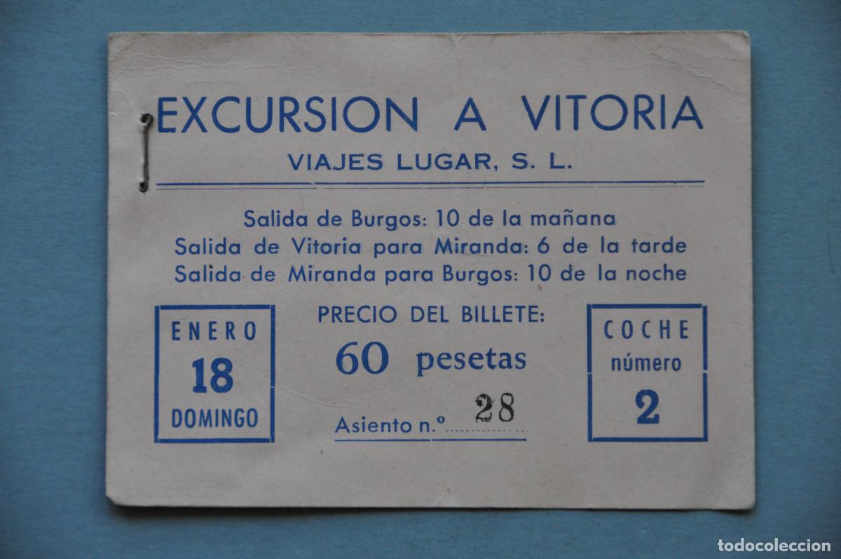 Coleccionismo billetes de transporte: BILLETE DE AUTOBUS - EXCURSION BURGOS A VITORIA - PUBLICIDAD RELOJERIA &rdquo;LA HORA&rdquo; DE BURGOS