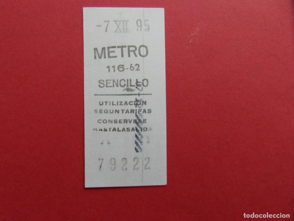 Coleccionismo billetes de transporte: 1 BILLETE METRO DE MADRID 116 - 62 A&Ntilde;O 1995