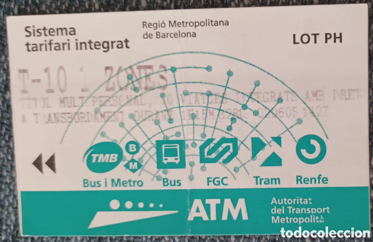 Coleccionismo billetes de transporte: BILLETE TRANSPORTE REGIO METROPOLITANA DE BARCELONA