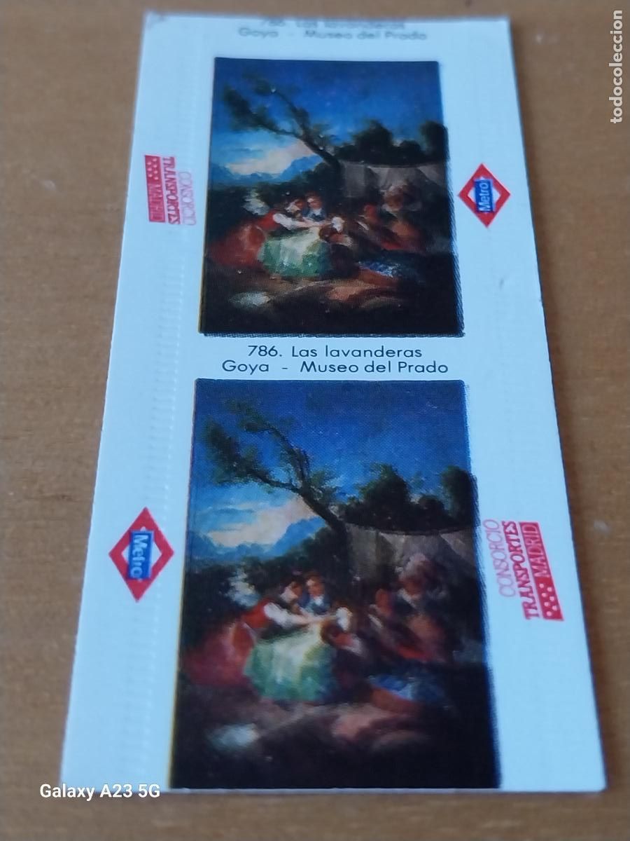 Coleccionismo billetes de transporte: METRO BILLETE SERIE GOYA 20 MAR 1989 786 lAS LAVANDERAS ORIGINAL CIRCULADA
