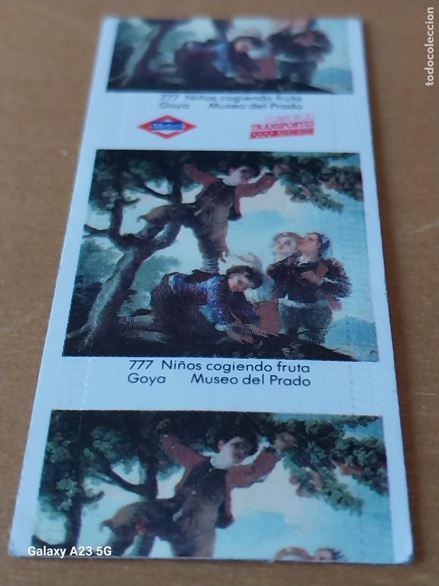 Coleccionismo billetes de transporte: METRO BILLETE SENCILLO SERIE GOYA 8 NOV 1989 777 NI&Ntilde;OS COGIENDO FRUTA ORIGINAL CIRCULADA
