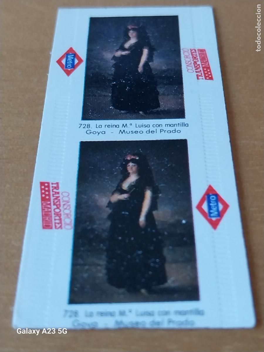 Coleccionismo billetes de transporte: METRO BILLETE SENCILLO SERIE GOYA 14 MAR 1989 728 REINA M&ordf; LUISA CON MANTILLA ORIGINAL CIRCULADA