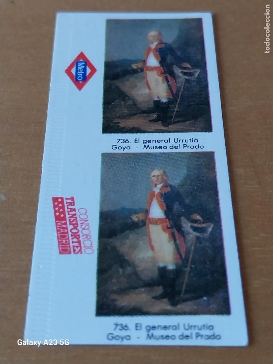 Coleccionismo billetes de transporte: METRO BILLETE SENCILLO SERIE GOYA 15 SETIEMBRE 1989 736 GENERAL URRUTIA ORIGINAL CIRCULADA