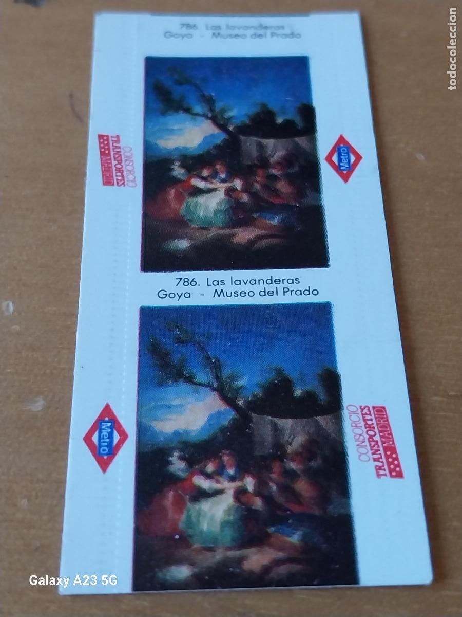 Coleccionismo billetes de transporte: METRO BILLETE SENCILLO SERIE GOYA 20 MAR 1989 786 LAS LAVANDERAS ORIGINAL CIRCULADA