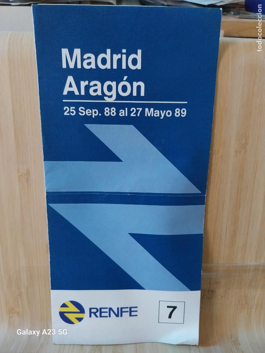 Coleccionismo billetes de transporte: RENFE MADRID ARAGON HORARIOS Y TRENES A&Ntilde;O 1988 1989 21X10CMS PLEGADO ORIGINAL DIAS AZULES